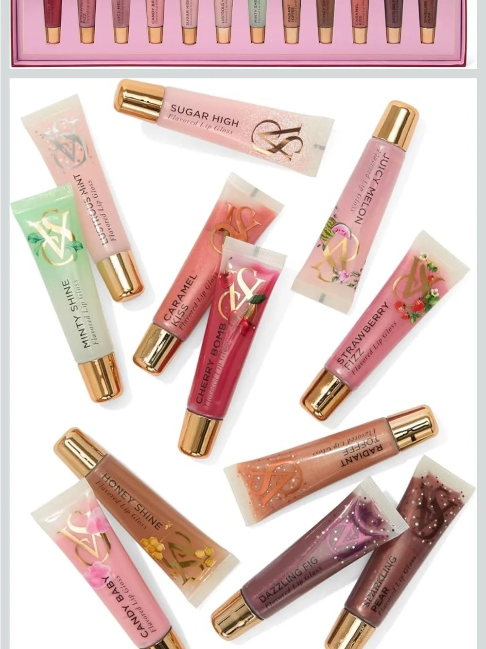 Victoria's Secret 12 Flavored Lip Gloss Set — Assorted shades